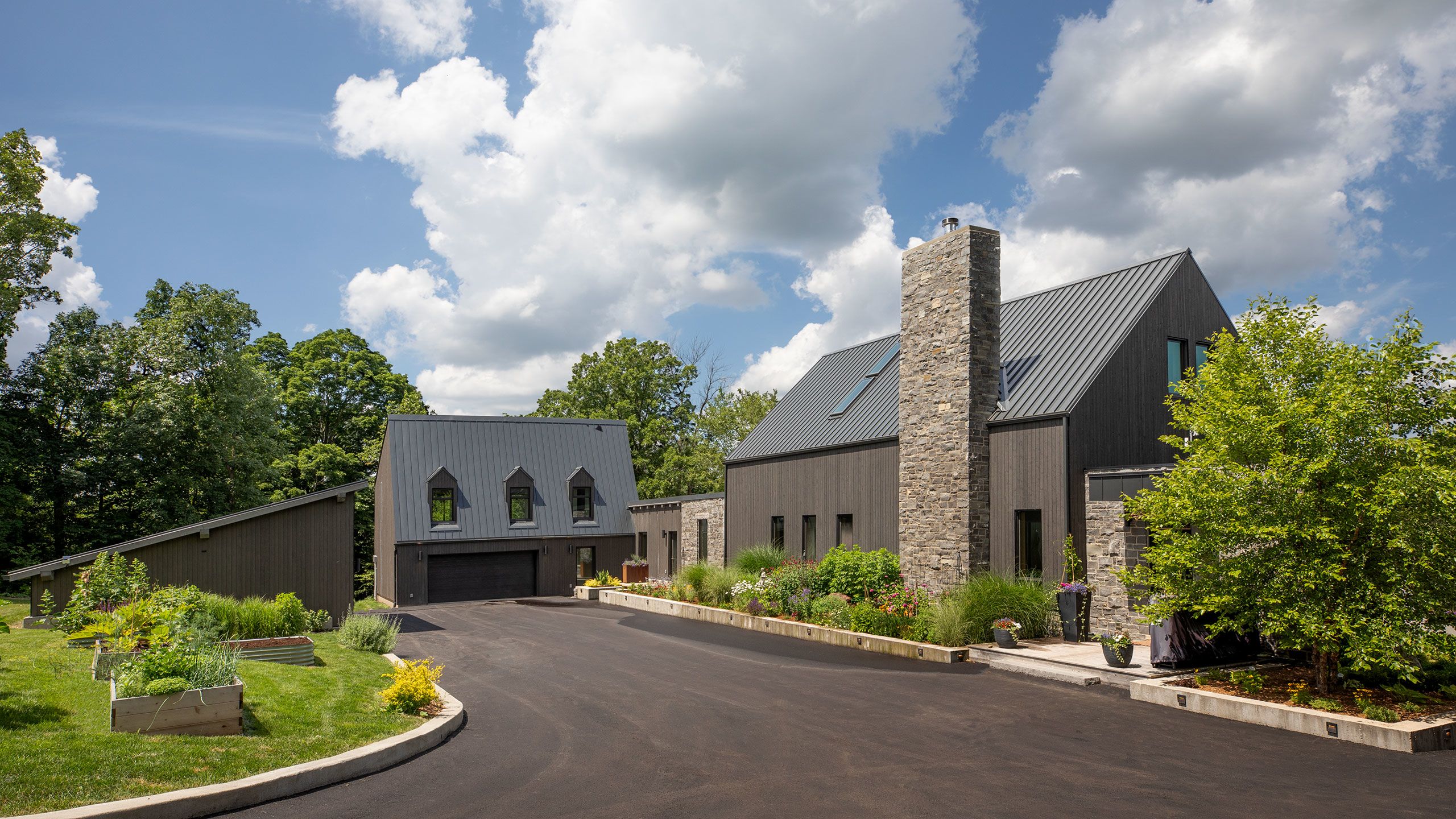 Wide view of Longhouse Exterior 