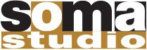 SOMA Studio Logo - black, white and sienna colour