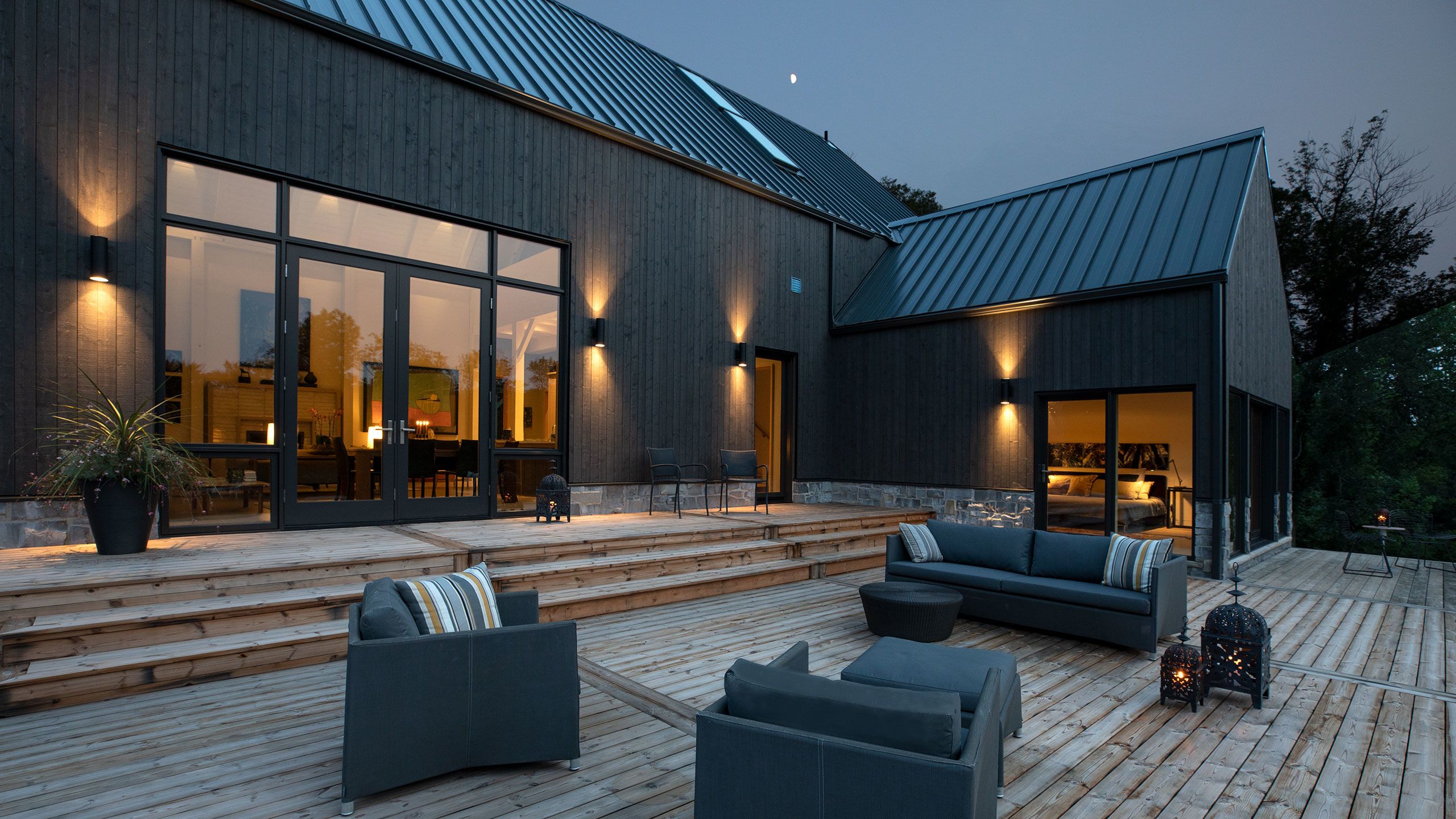 View of 1000 s/f deck in moonlight